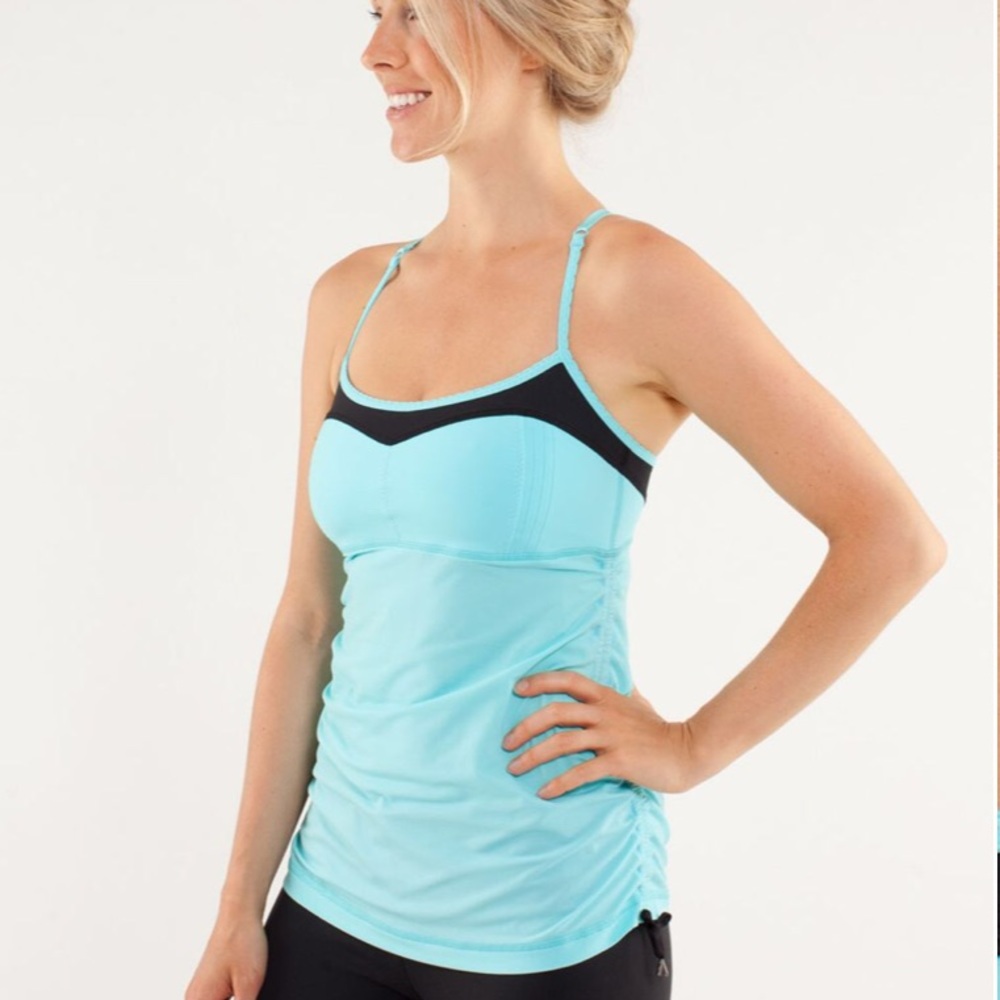 Lululemon Hot Spell Tank Top Angel Blue/Black Sz 8